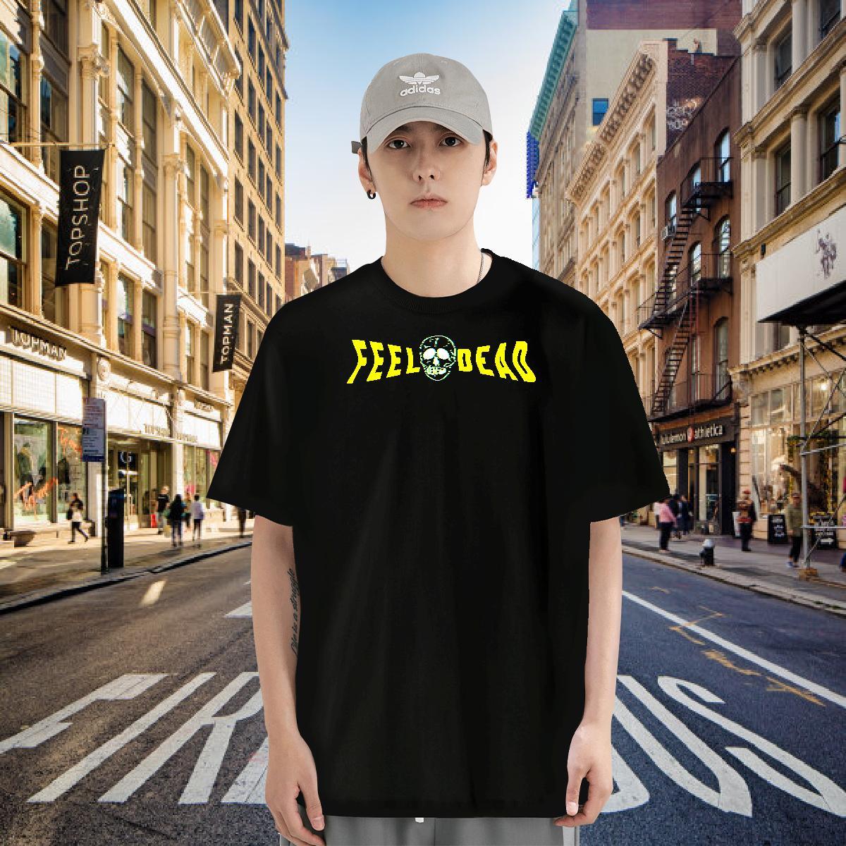 Wholesale Men T Shirts skull Tops 230g Pure Cotton Anime Printing Street Soft Cartoon Printing L-4XL Breathable Short Sleeve Men Tshirts