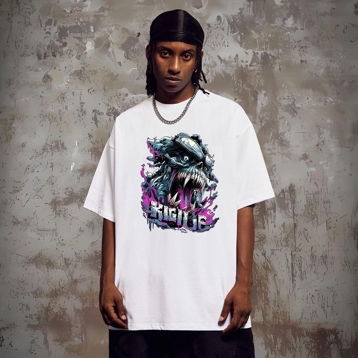 New Designer T Shirts Men skull Clothes 230g Pure Cotton Home Outdoor High Quality Custom Big Size O-Neck Short Sleeve Couples T Shirts