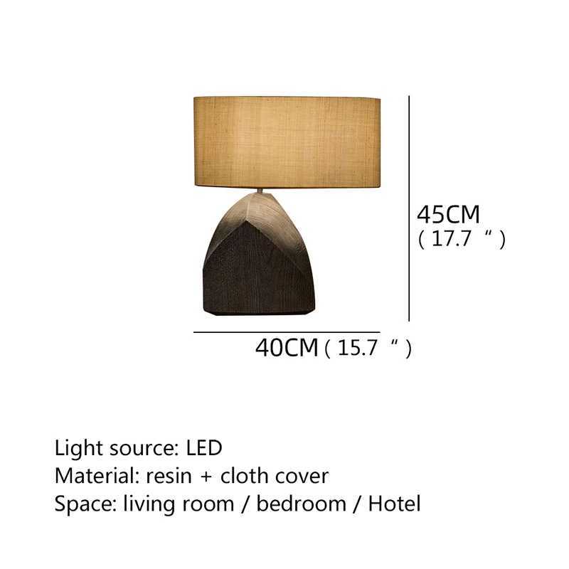 Resin Desk Lamp Modern Special Creative Fabric Art E27 Bedside Lighting Decor Living Room Bedroom Lamps Table Lights Y240806