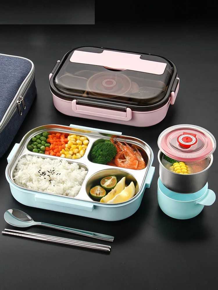304 Stainless Steel Thermos Thermal Lunch Box Kid Adult Bento Boxs Leakproof Japanese Style Food Container PortableM251121