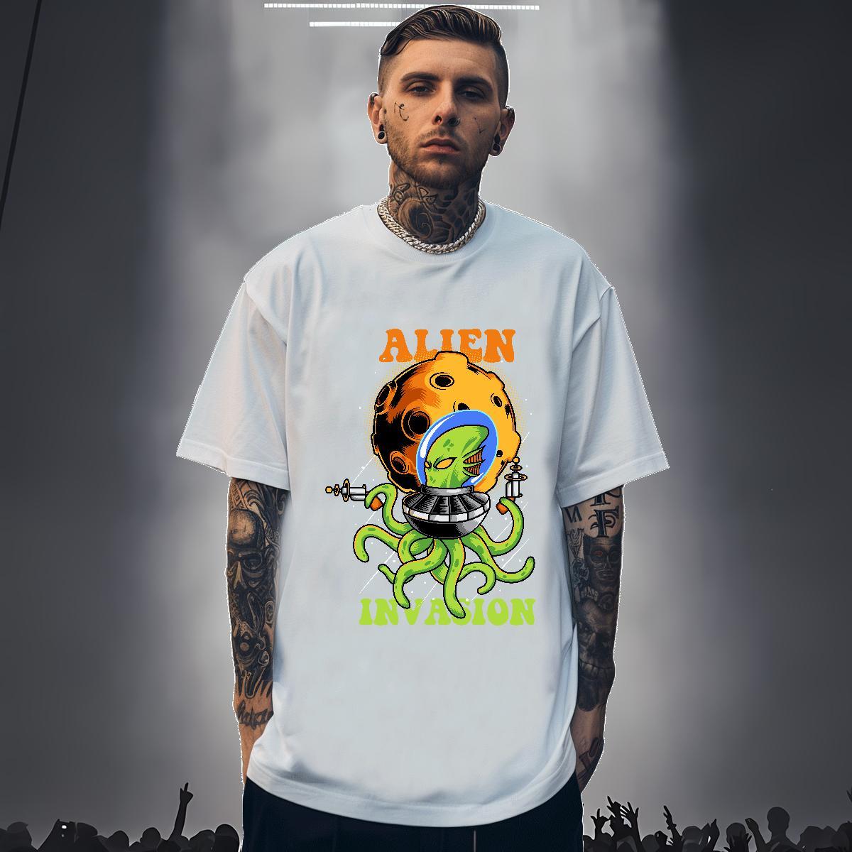Classic Casual Mens T Shirts ET Tshirts 230g 100% Cotton Hip Hop Street Unisex Custom Printed Short Sleeve O-Neck Mens Tshirts