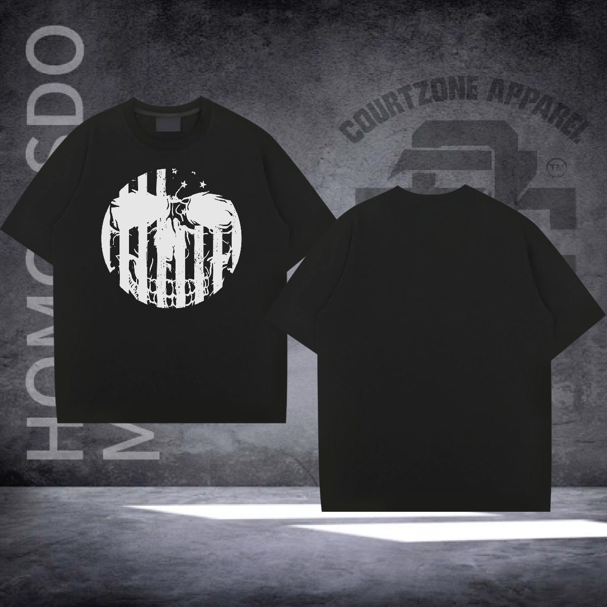2024 DIY T-Shirts skull Tee Shirt 100% Cotton 230g Hip Hop Street Loose Fit Custom Big Size Breathable Crew Neck Mens Tshirts