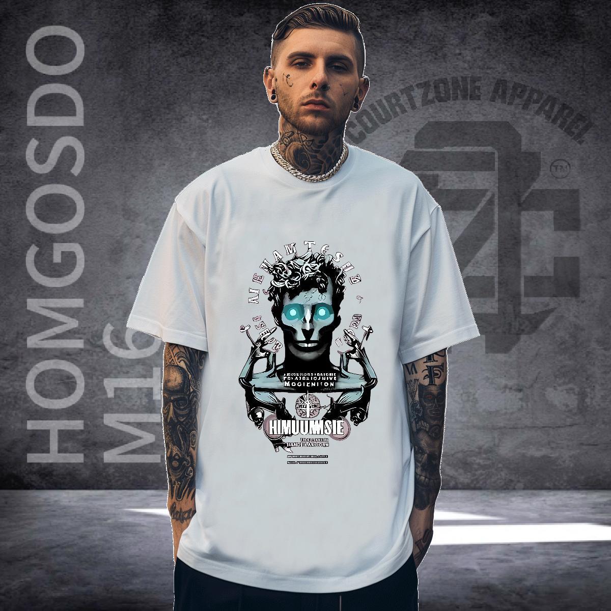 Factory Direct Men T Shirts portrait Tees 230g Pure Cotton Spring Summer Cool Cartoon Printing L-4XL Breathable Mens Tshirts