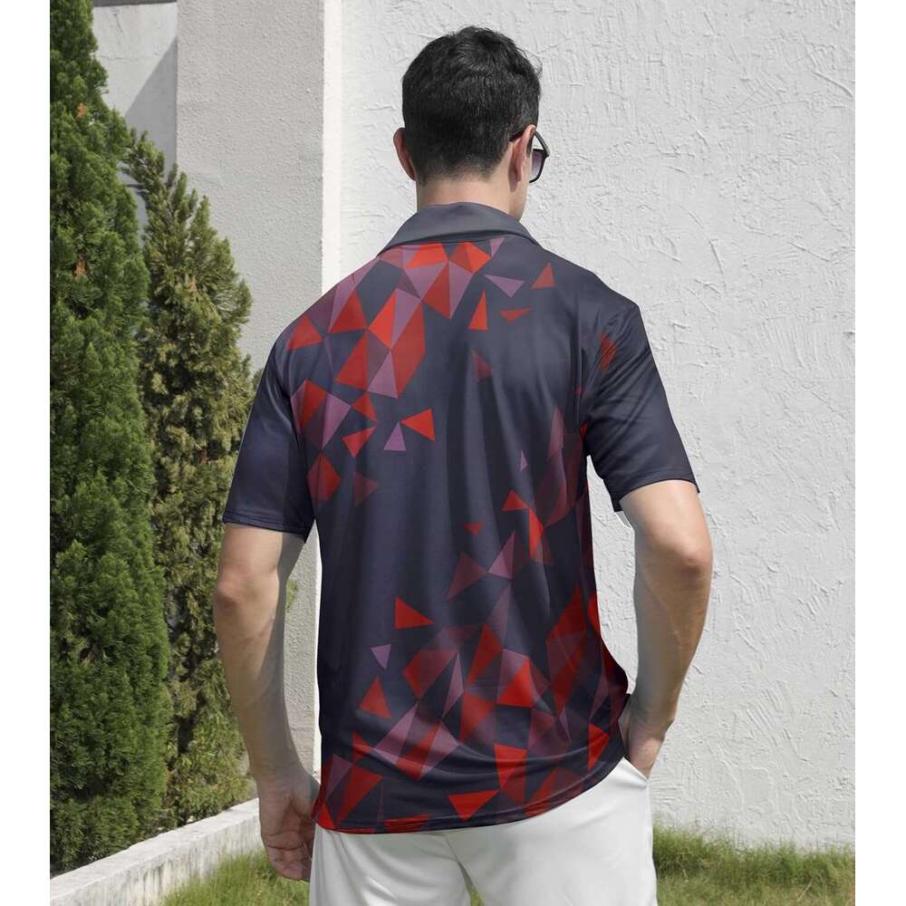 Fashion Mens Polo shirt ventilate Golf Shirt Dry Fit Athletic Shirts Moisture Wicking Performance 3D Print Short Polos shirts tshirt Casual tops summe