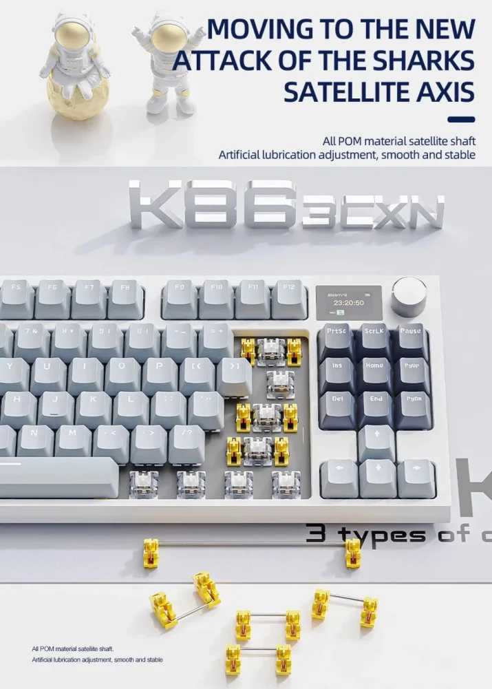 K86 Gaming Keyboard 87 Keys Mechanical Wired/Wireless Computer Keyboard With Colorful Backlight Keyboard For Laptop PC TabletM240715