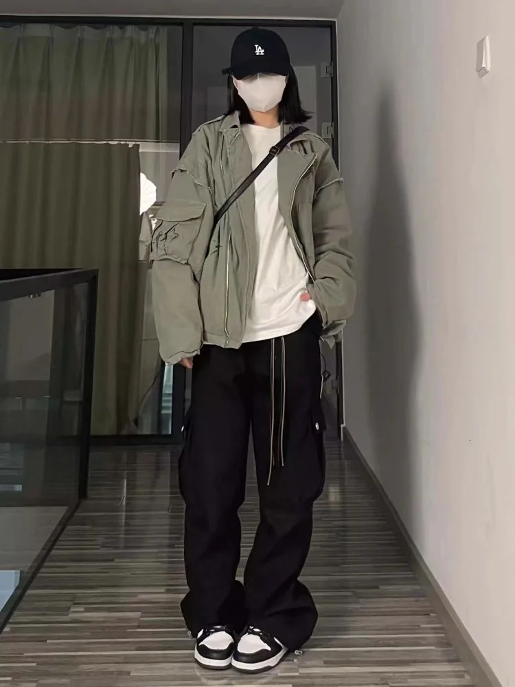 HOUZHOU Y2k Vintage Baggy Cargo Pants Womans Oversized Hippie Streetwear Pants Casual Harajuku Korean Fashion Trousers Spring 240821