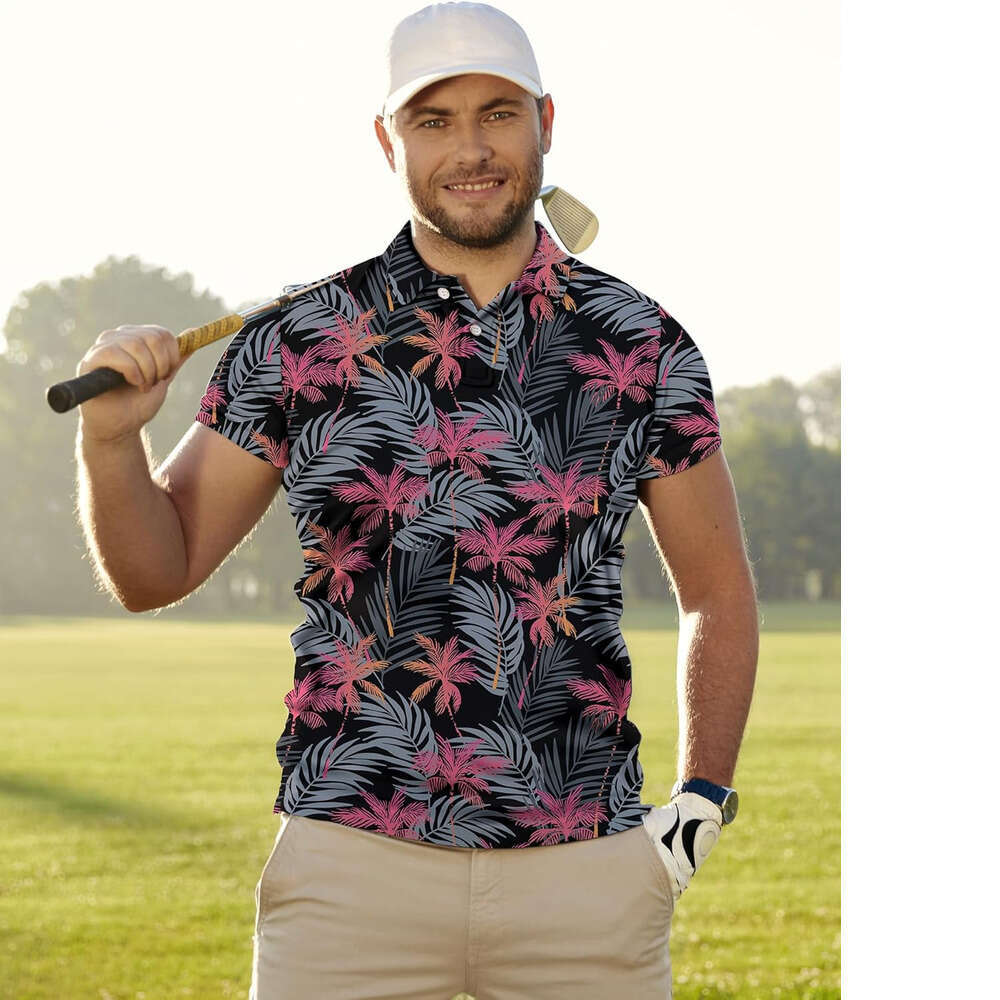 Fashion Mens Polo shirt Shirts for Men Funny: Hawaiian Golf Polo Shirt Dry Fit Polos shirts tshirt Casual tops summer clothes Short sleeve ventilate F