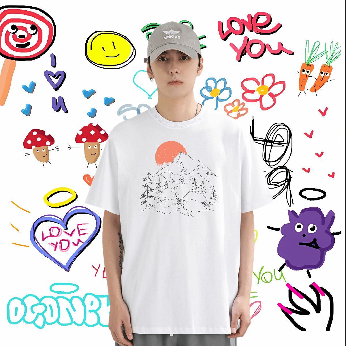 Classic Man T Shirts sun Tees Shirts 100% Cotton 230g Street Loose Fit Custom Print Oversized Short Sleeve O-Neck Men Tees