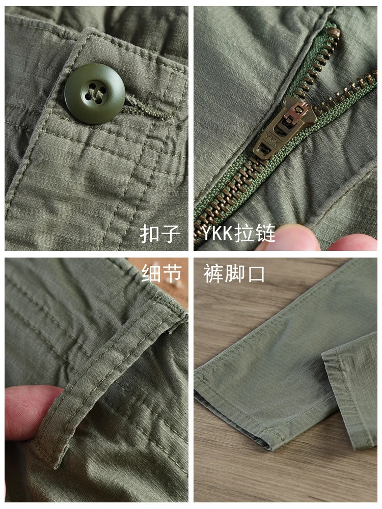 Spring American Retro Lightweight Quickdrying Casual Pants Mens Fashion 98% Cotton Straight Loose Anklelength Trousers 240806