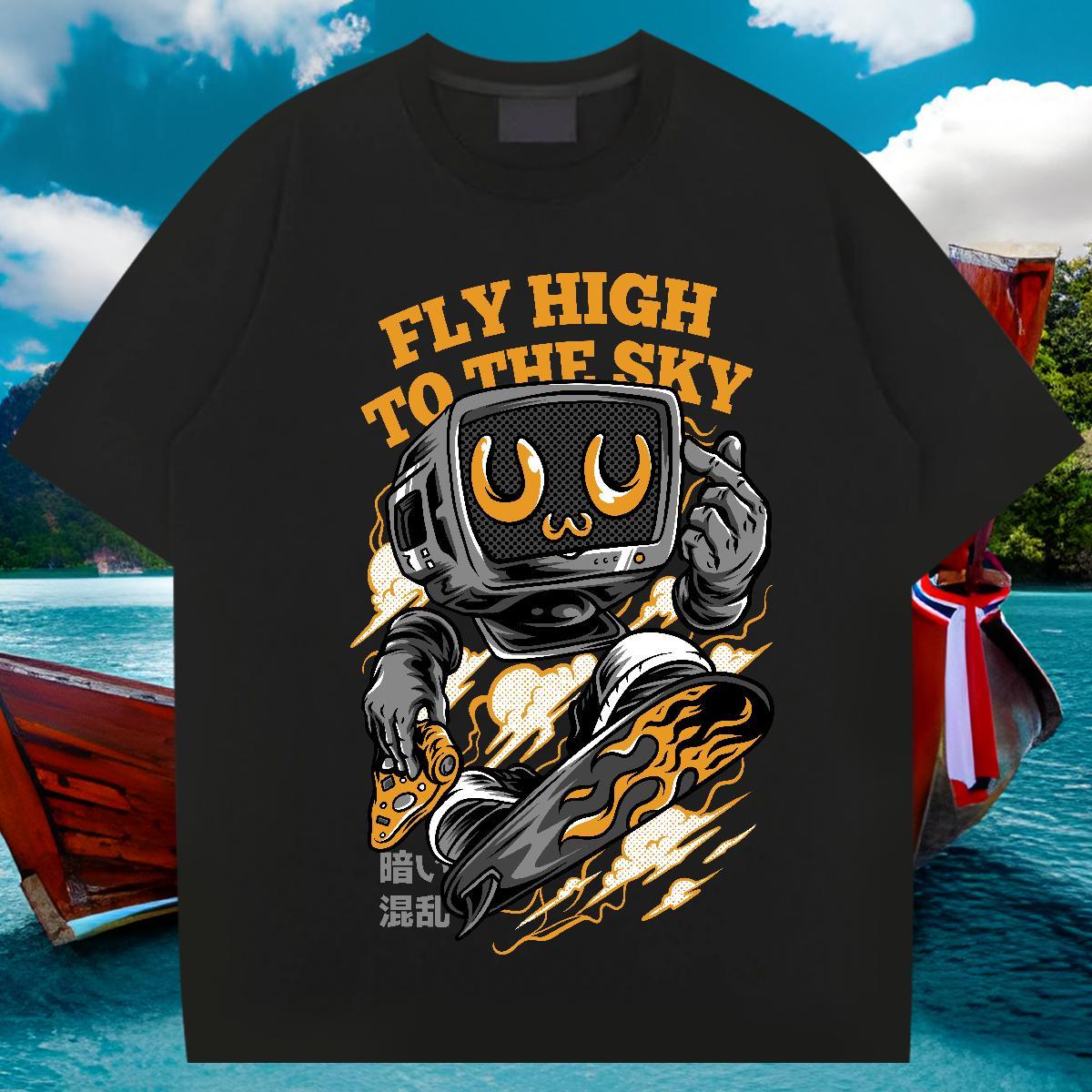 Brand Mens T Shirts ET Tops Tees 230g Cotton Sports Casual Cool Design White Plus Size Pure Cotton Tshirts