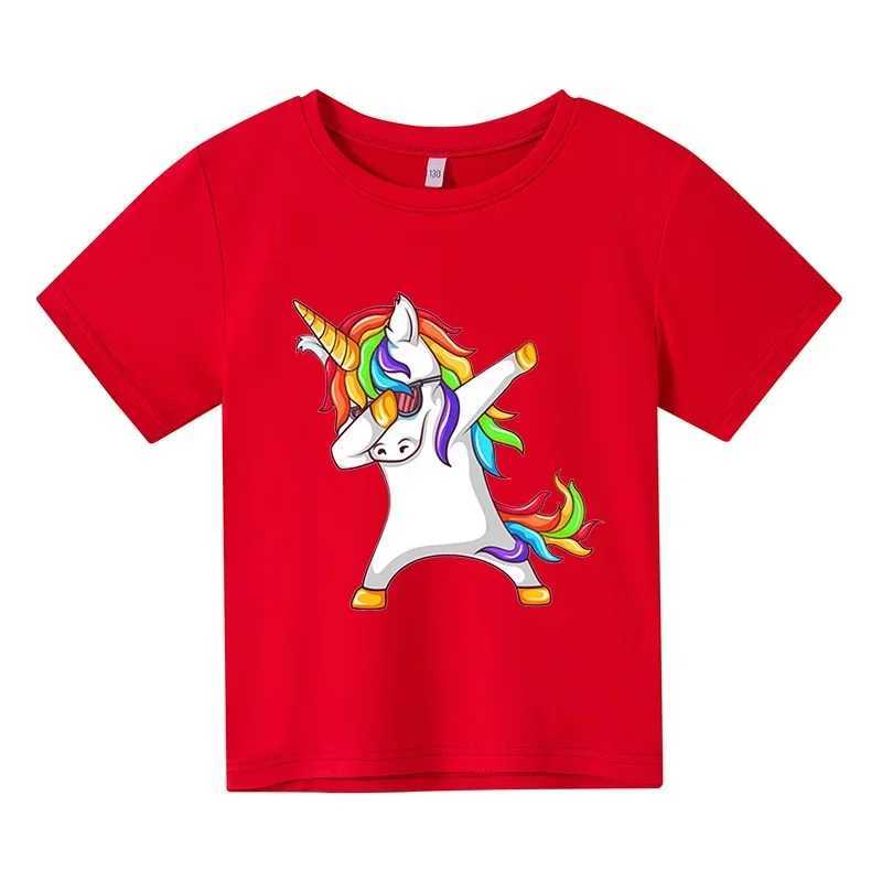White cartoon Girl T-shirt Birthday Name T-shirt Baby Boy Childrens Top Childrens Cat and Horse ClothingW240718