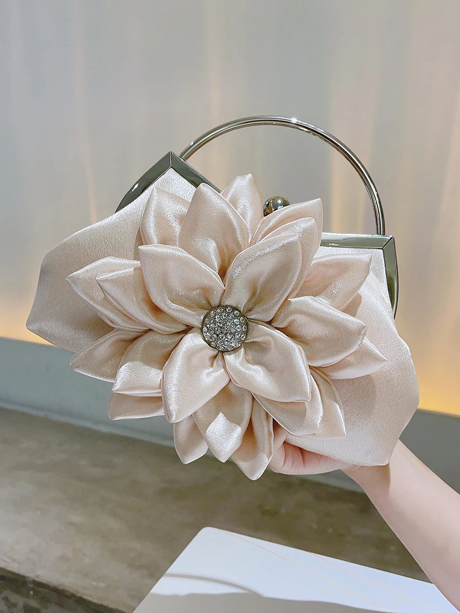 Elegant Floral Decor Evening Bag Classic Dinner Clutch Purse Formal Banquet Handbag For Wedding Party Prom 240807