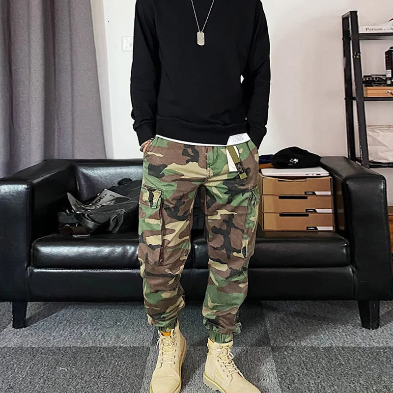 Spring and Autumn Fashion Retro Street Wild Goods Pants Mens Zipper Pocket Cotton Personalized Outward Clothing 240812
