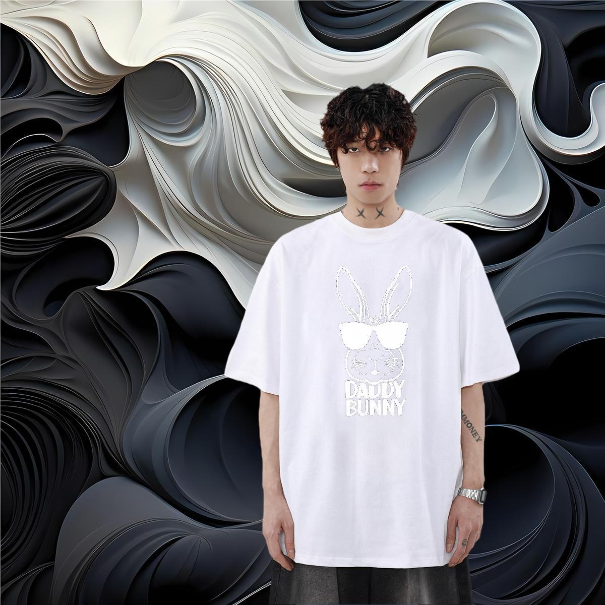 2024 New T-Shirts letter Top Tees 230g Cotton High Street Hip Hop Classic DIY Printed O-Neck Short Sleeve Men Clothes T-Shirt
