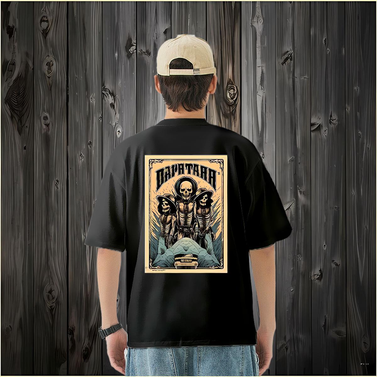 2024 DIY Mens T Shirts skull Tees 230g Cotton Spring Summer Cool Design Custom Cartoon Short Sleeve Soft Men Tops Tees