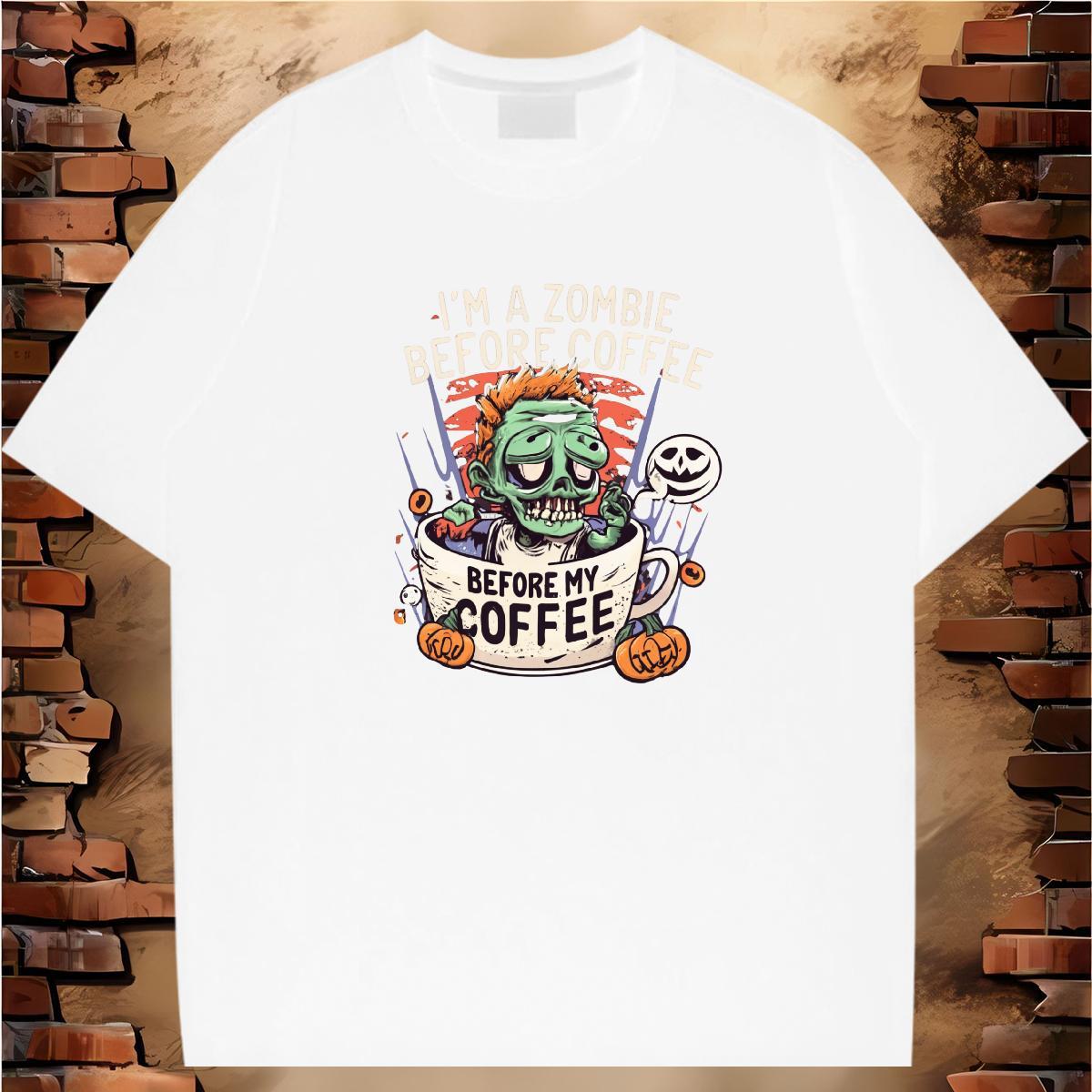 Free Shipping T shirt skull Polos 230g Cotton Anime Printing Street TOP Quality DIY Logo Oversized Short Sleeve O-Neck Men Tshirts