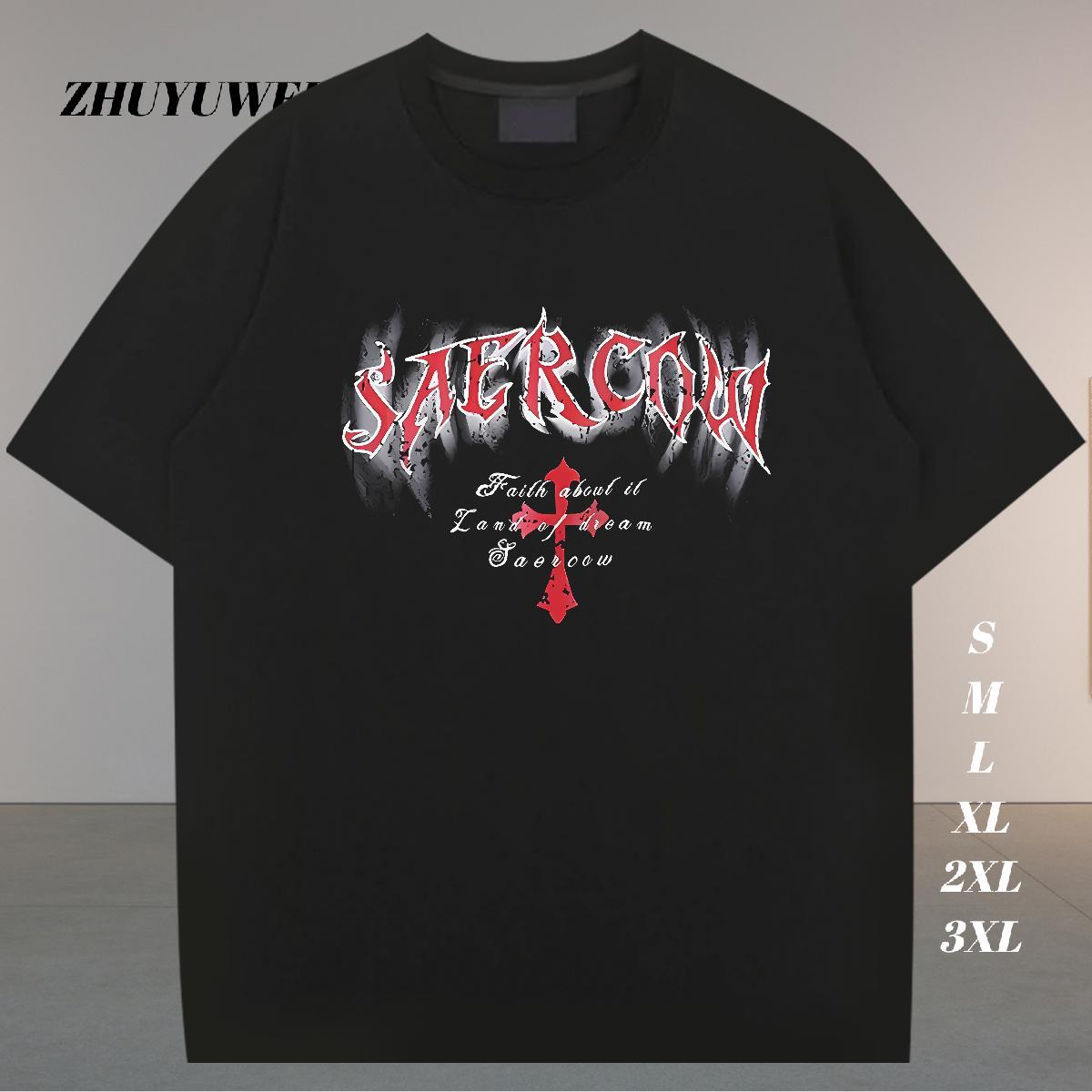 Factory Direct T-Shirts for Men letter Clothings 100% Cotton 230g Spring Summer Wholesale Oversized 4XL O-Neck Short Sleeve Tshirts