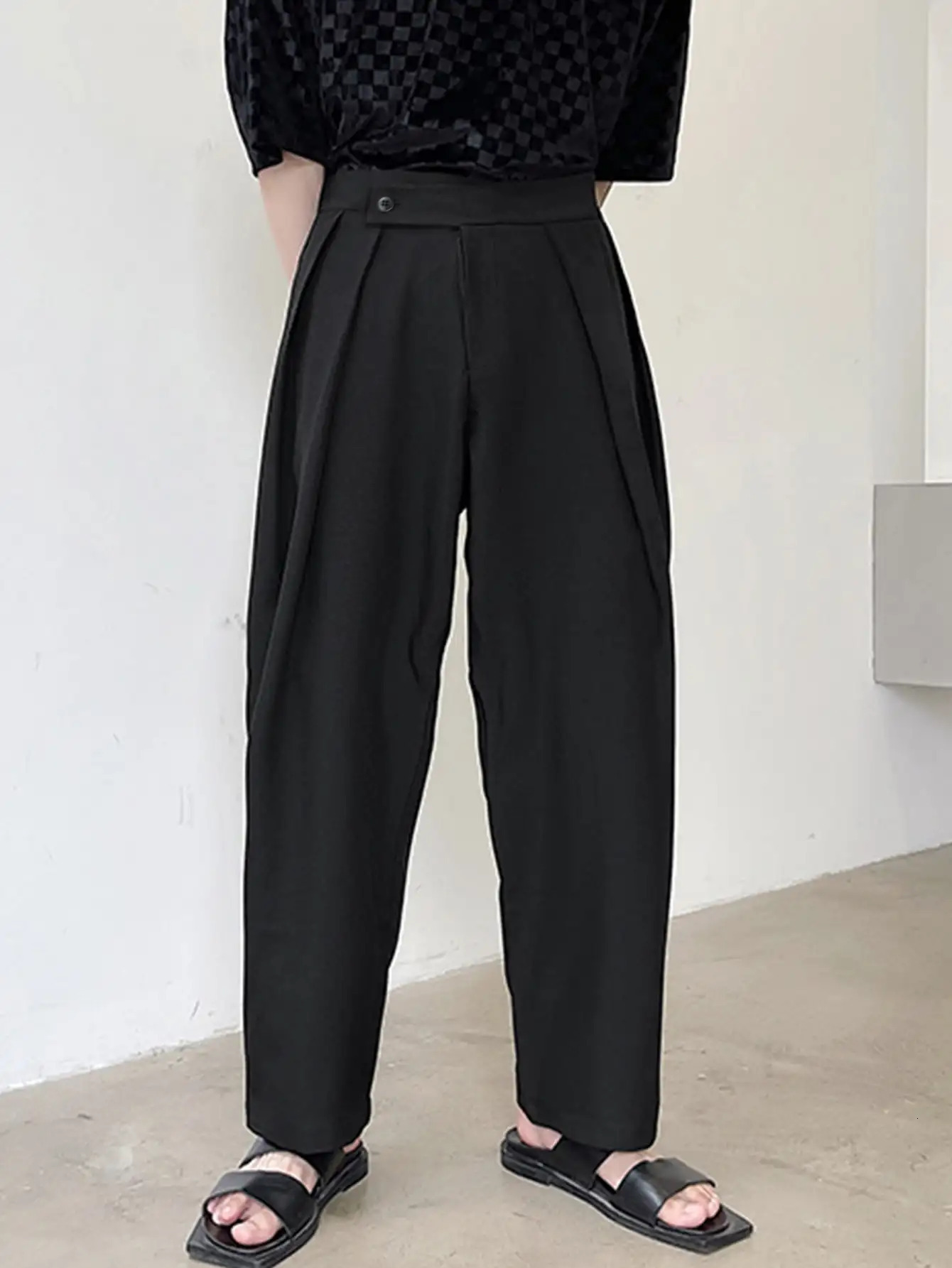 Mens fashionable and comfortable solid color pants casual breathable drawstring slim suitable for mens bottom clothing outdoor activities 240807