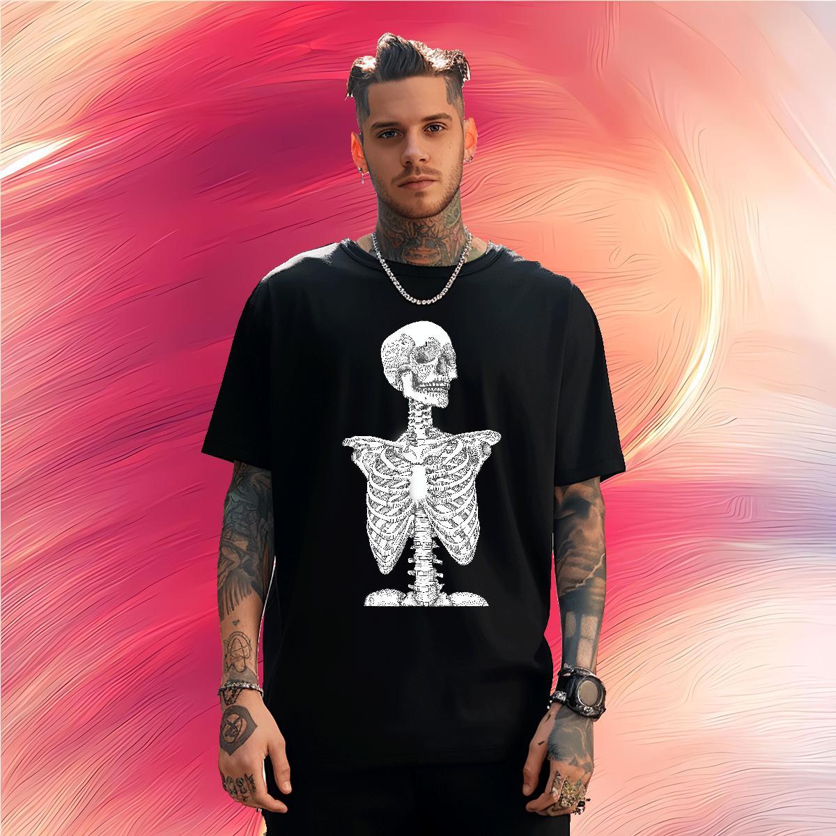 Custom T shirt skull Clothings 230g 100% Cotton Home Outdoor Comfortable Anime Breathable Tshirt for Man Woman