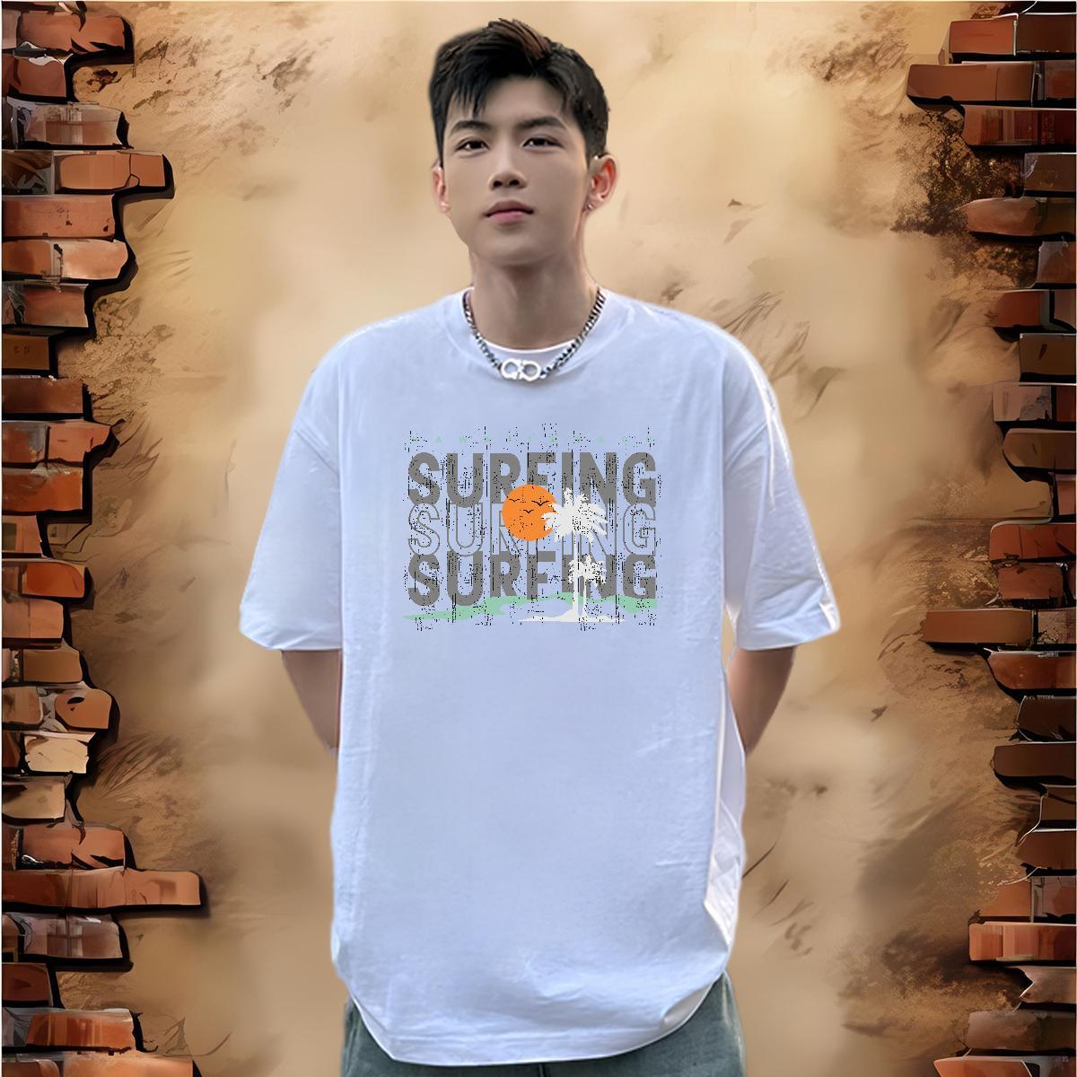 Fashion Designer Mens T Shirts letter Polos 230g Pure Cotton Daily Wear Loose White Plus Size O Neck Short Sleeves Tshirt for Man Woman