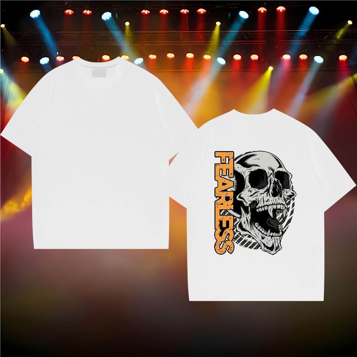 Wholesale Men T Shirts skull Tops 230g 100% Cotton Hip Hop TOP Quality Customized Crew Neck Men Tshirts