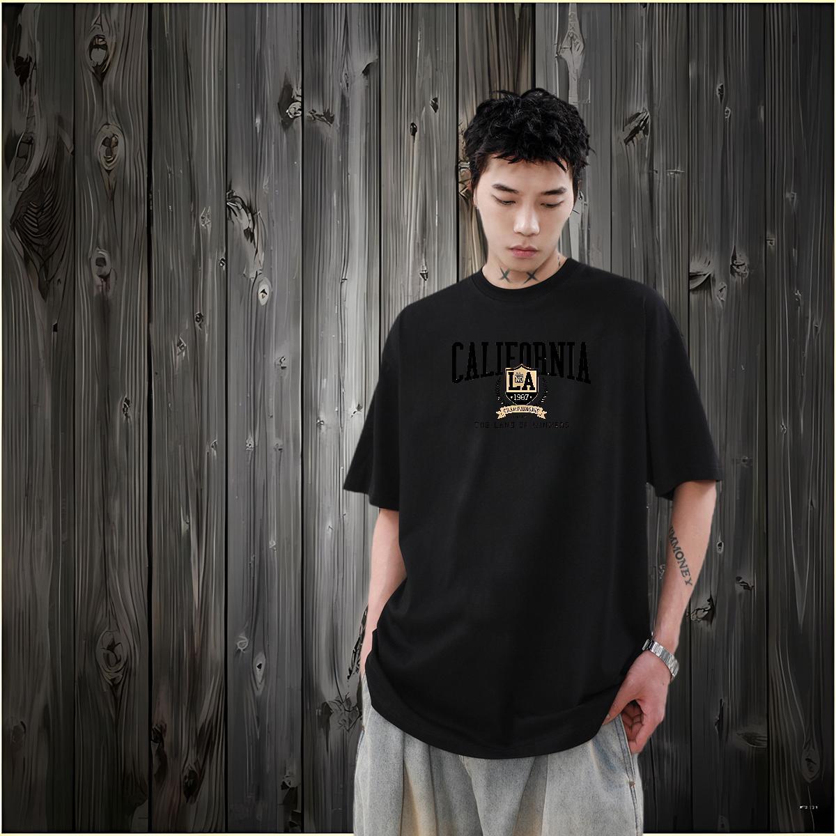 Brand T Shirt For Man letter Clothings 230g Cotton Casual Daily Wear Cool Design Cartoon Printing L-4XL Breathable Couples T Shirts