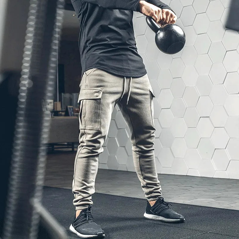 Mens Gym Casual Jogger Cargo Pants Fitness Clothing Man Fashion Sports Loose Trouser Streetwear Bodybuilder Male Trend Pantalon 240806