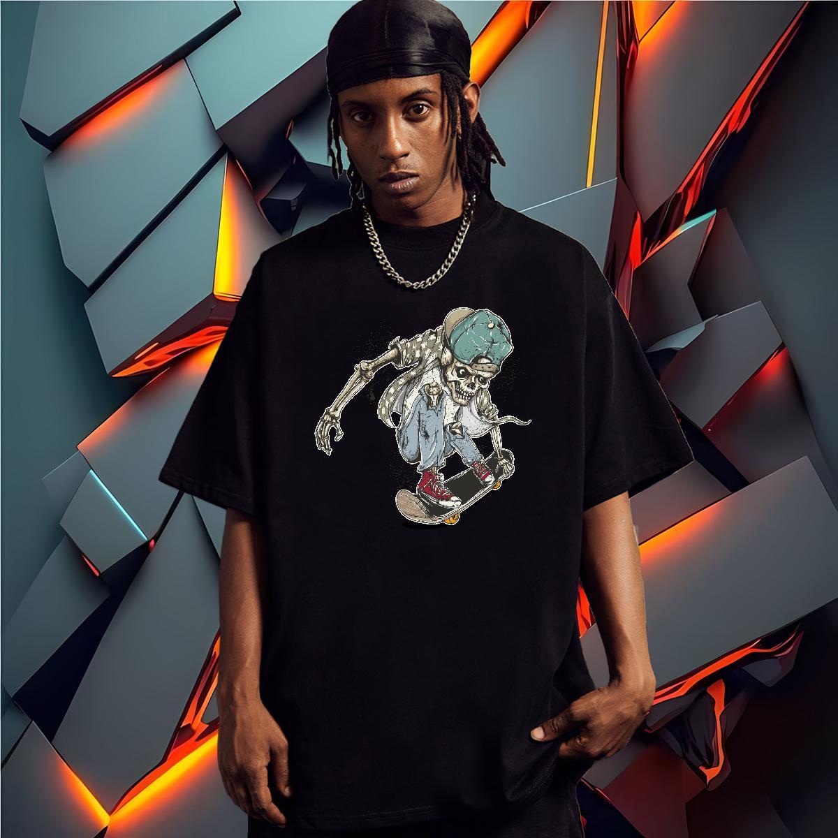 Free Shipping Men T Shirts skull Wear 230g 100% Cotton Outdoor Unisex Oversized 4XL O Neck Short Sleeves Couples T Shirts