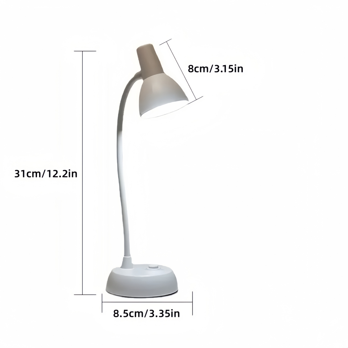 Portable Bedside Desk Lamp - Energy-Efficient LED Reading & Writing Lighting Solution for Study Areas (Requires 3AA Batteries)