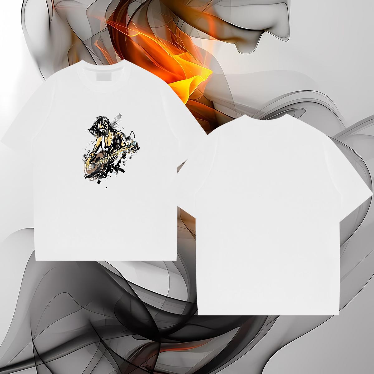 Free Shipping T Shirts Men portrait Polos 230g Pure Cotton Street Wear Loose Custom Cartoon Short Sleeve O-Neck Mens Tshirts