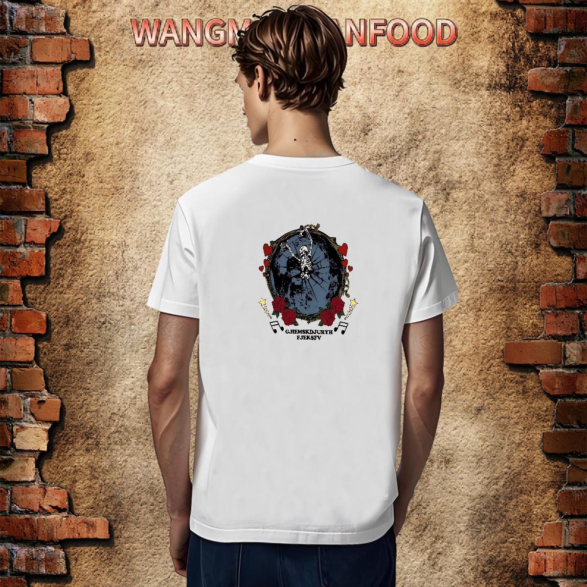 New Designer Man T Shirts skull Tops 100% Cotton 230g Outdoor Soft DIY Short Sleeve O-Neck Men Clothes T-Shirt
