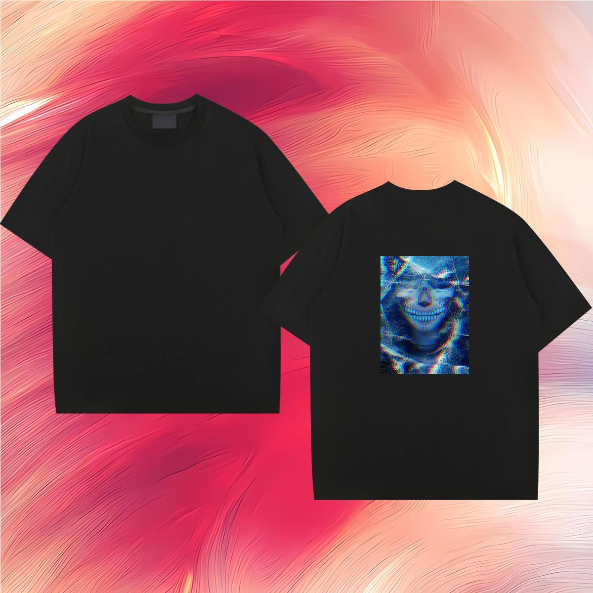 Classic T-Shirts for Men skull Clothings 230g Cotton Street Wear Designer Custom Printing Breathable Short Sleeve Men Clothes T-Shirt