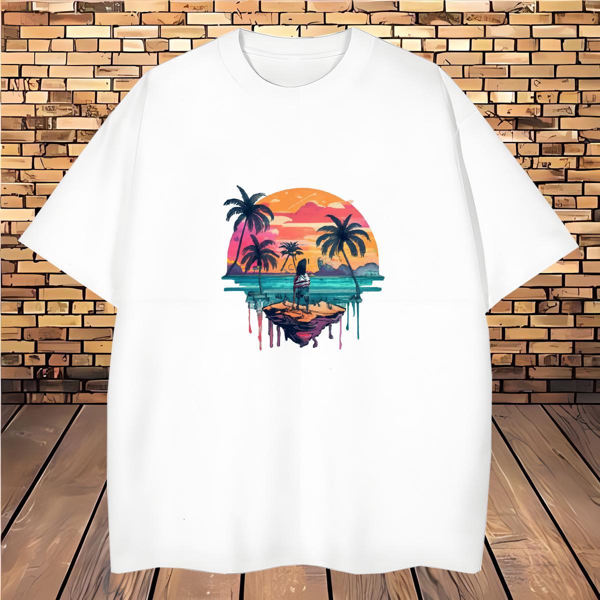 New Designer Man T Shirts beach Tees 230g 100% Cotton Street Wear Loose Fit DIY Pure Cotton Couples T Shirts