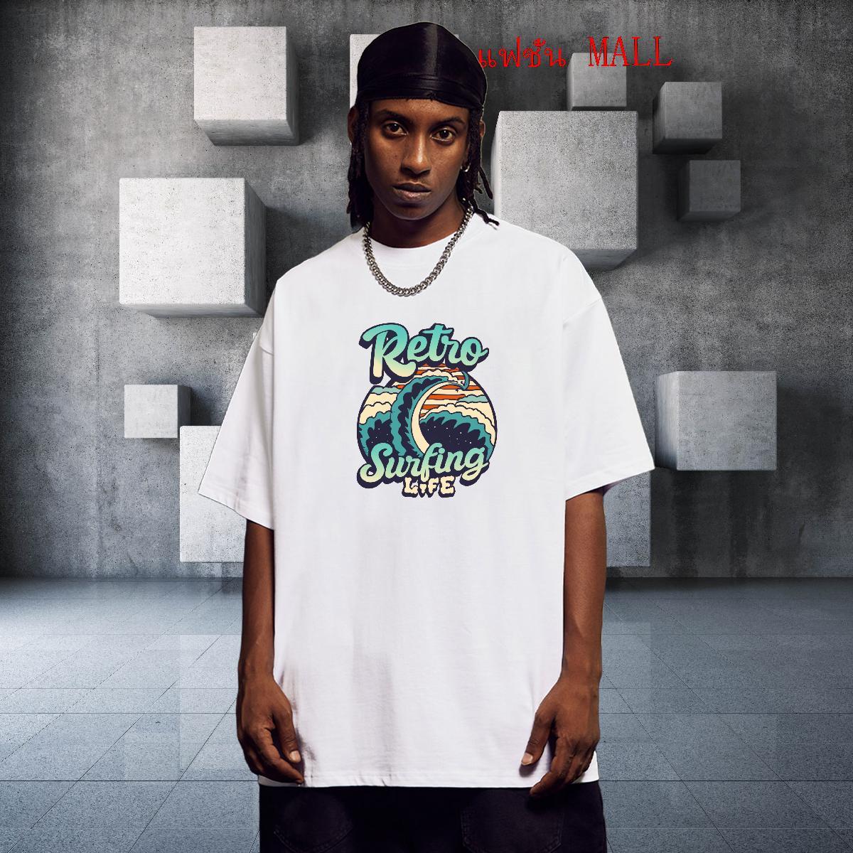 2024 Summer T Shirts Men beach Tee Shirt 230g 100% Cotton Casual Loose Floral Print Pure Cotton Mens Tshirts