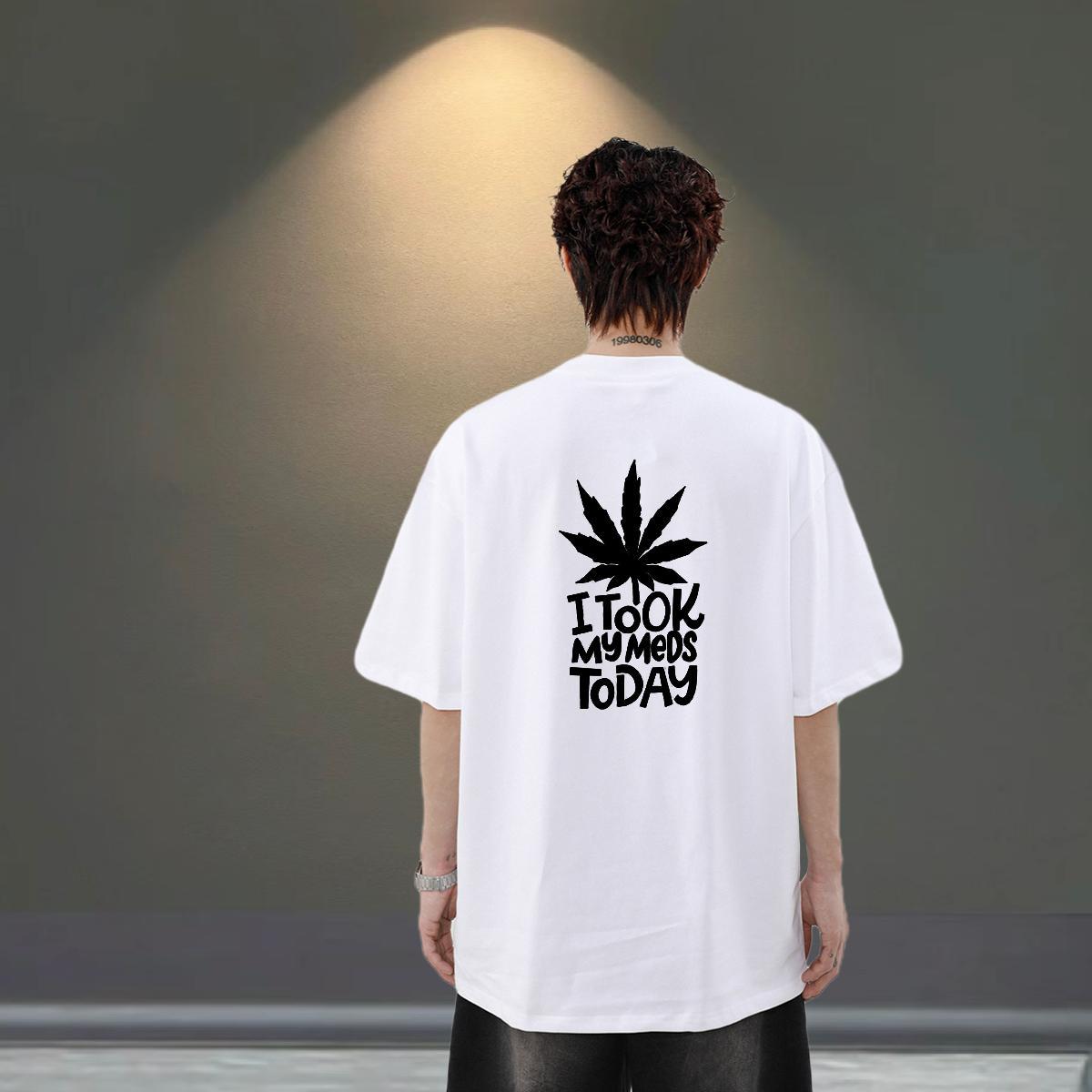 Free Shipping T-Shirts letter Top Tees 100% Cotton 230g Hip Hop Loose Fit Custom Print Oversized Breathable Crew Neck Men Clothes T-Shirt