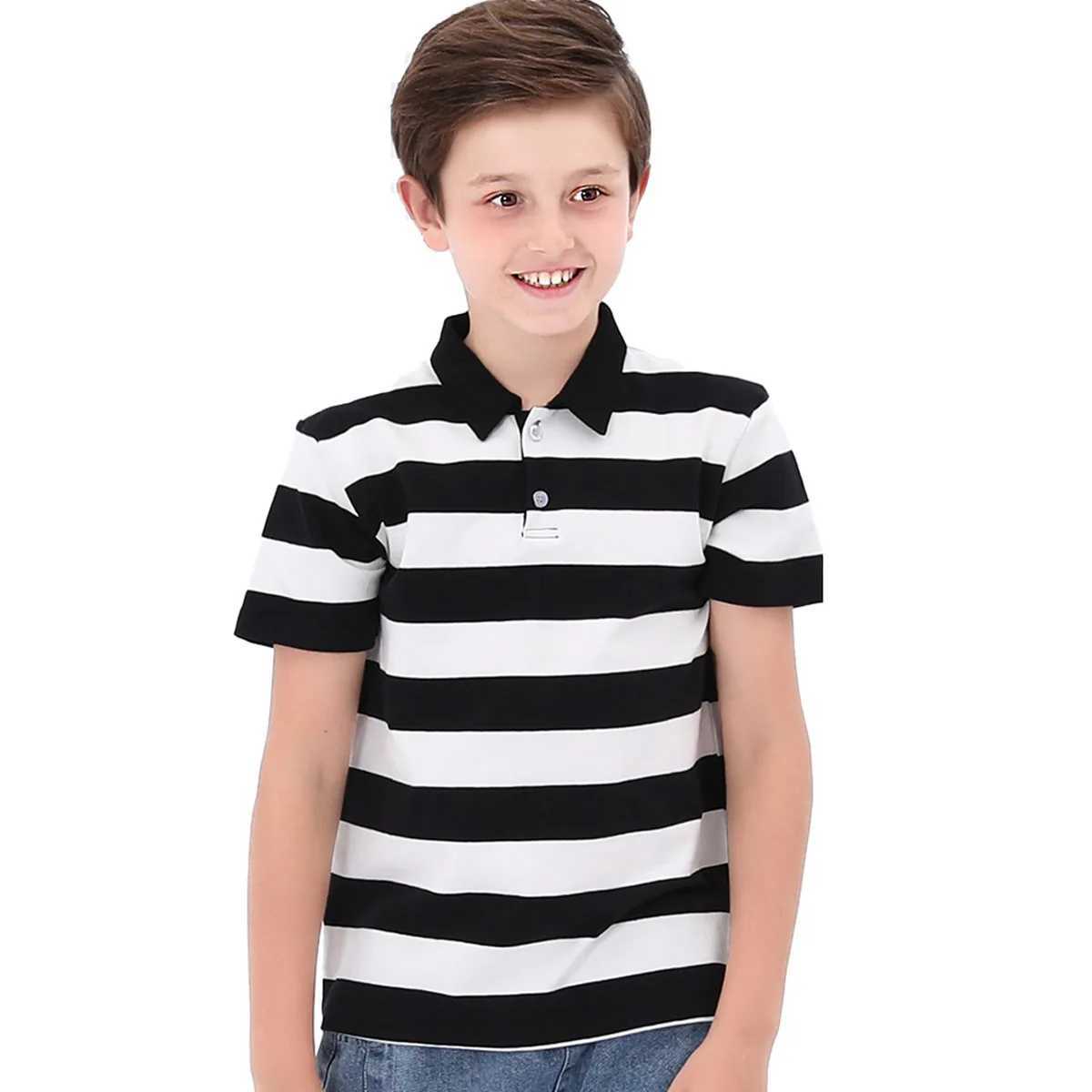 Childrens polo shirts boys girls striped T-shirts Christmas and Halloween carnival Rainbow Reading Day St. Patricks clothing W241223