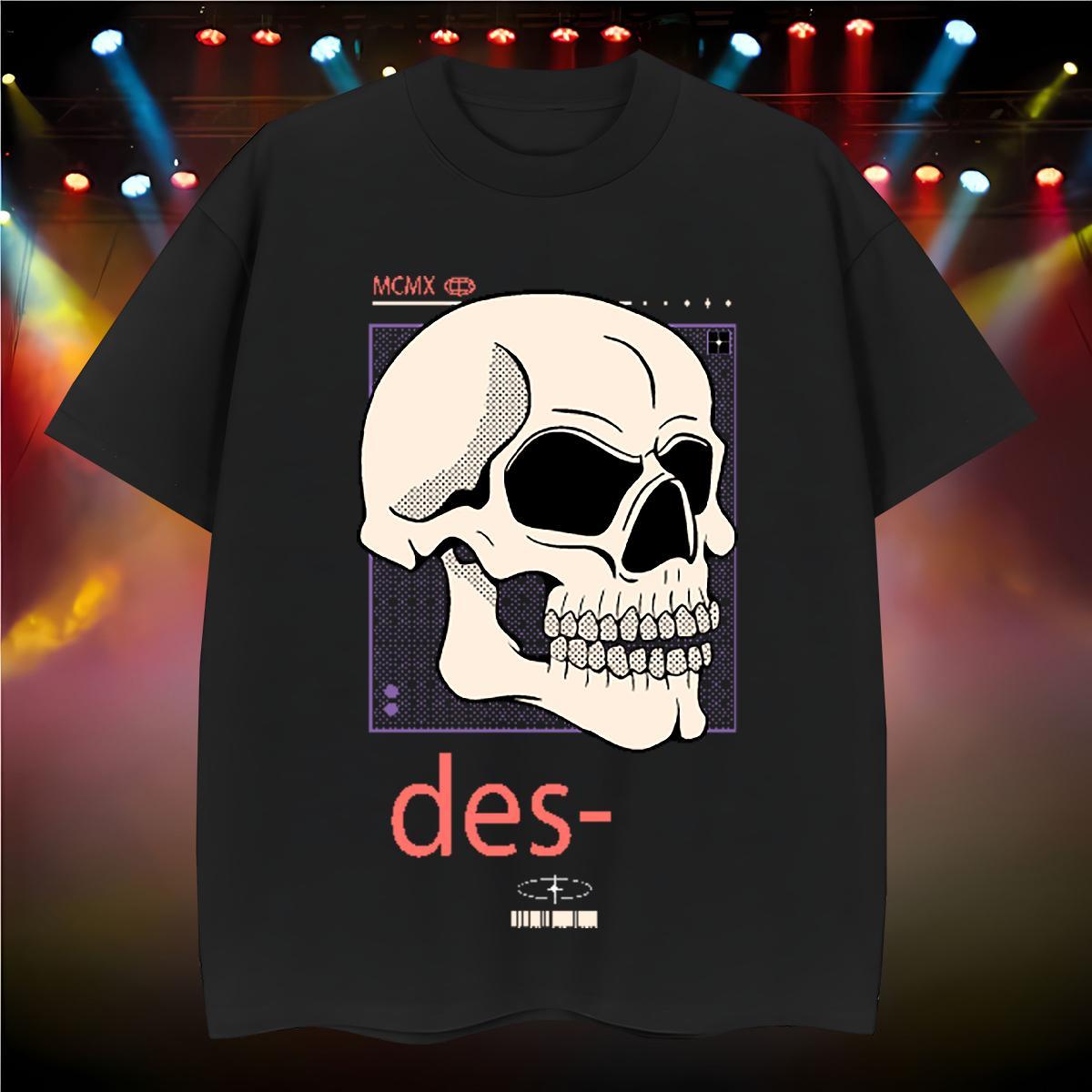 Fashion Design T-Shirts skull Tops 230g Cotton Outdoor TOP Quality DIY Logo Oversized Breathable Soft Men Tops Tees