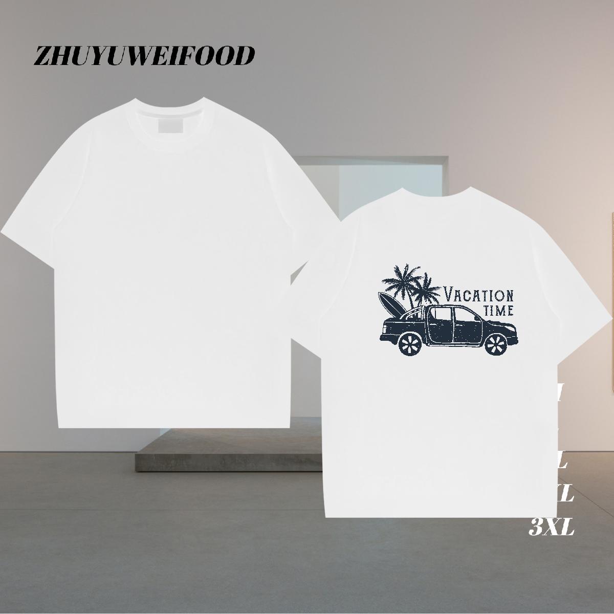 Fashion New T-Shirts car Tops Tees 230g 100% Cotton Sport Wholesale Floral Print Breathable Soft Tshirts