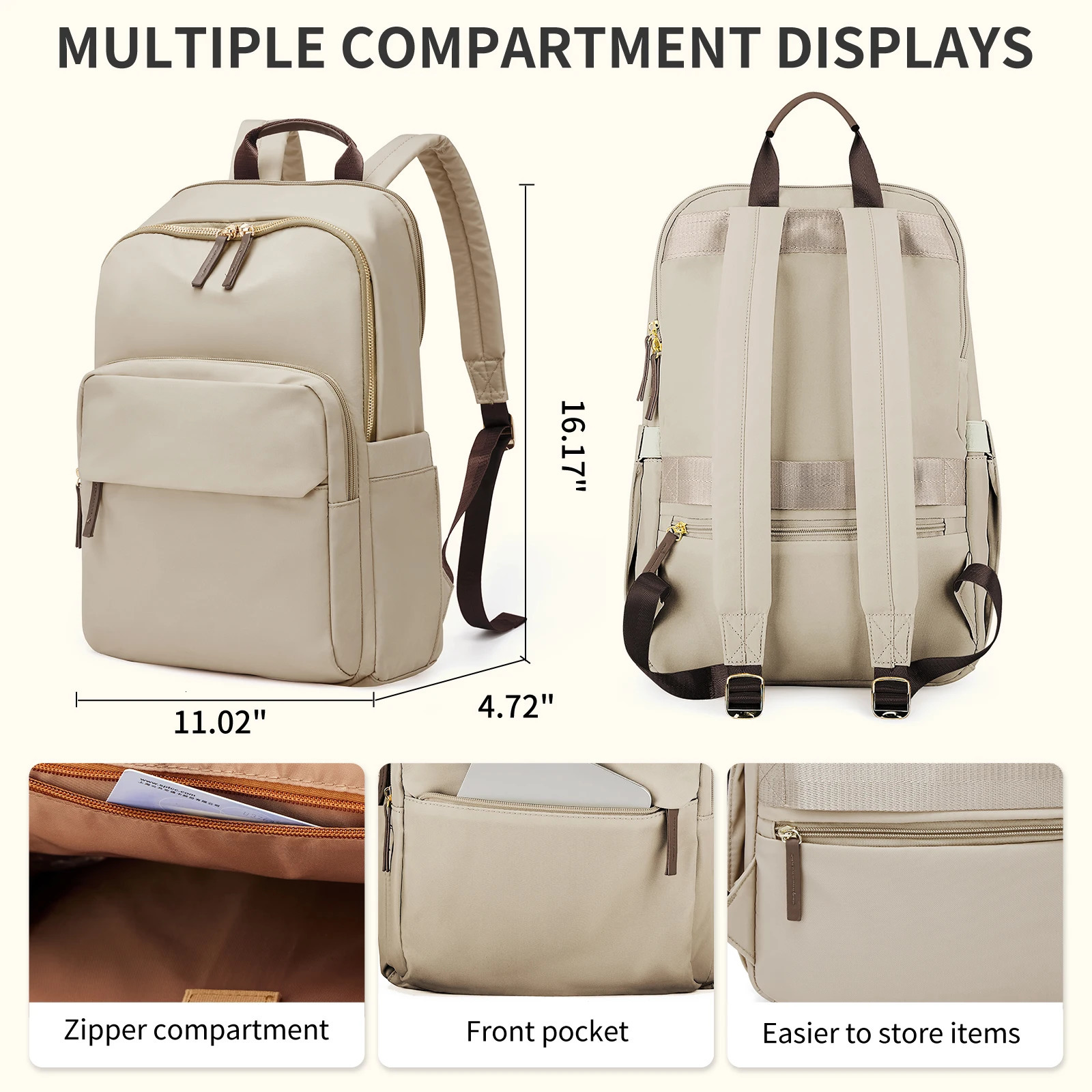 Simple Large Capacity Backpack for Womens Travel Business Teacher Laptop Shoulder Bag Girls School Student Wallet 240807
