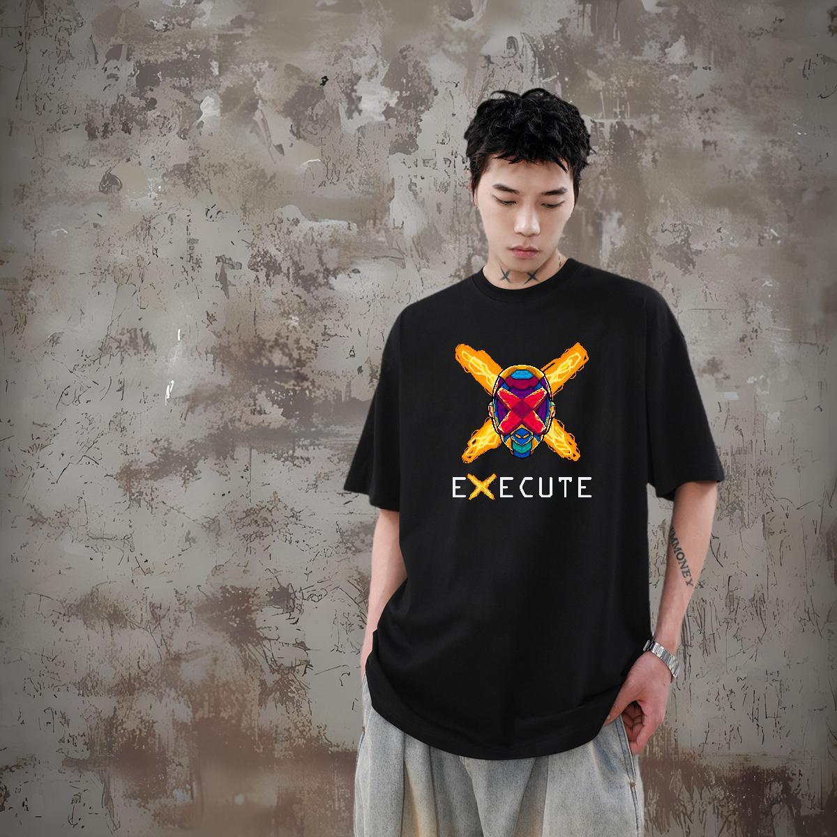 Customized T shirt ET Tops 230g Cotton Daily Outfit Popular Plus Size Cartoon Breathable Short Sleeve Men Clothes T-Shirt