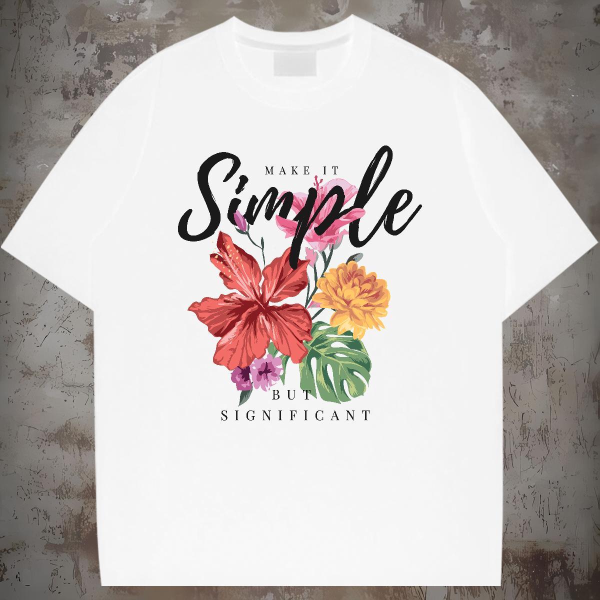DIY T Shirt For Man letter Clothings 230g Cotton Street Soft Anime Print Breathable Short Sleeve Couples T Shirts