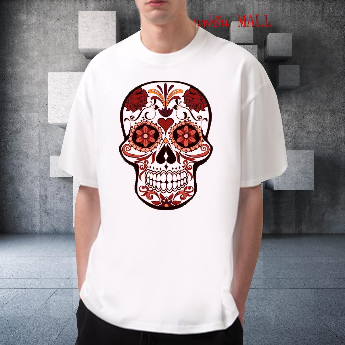 Fashion Designer T shirt skull Top Tees 230g 100% Cotton Street Classic Anime Print Breathable Short Sleeve Men Tees