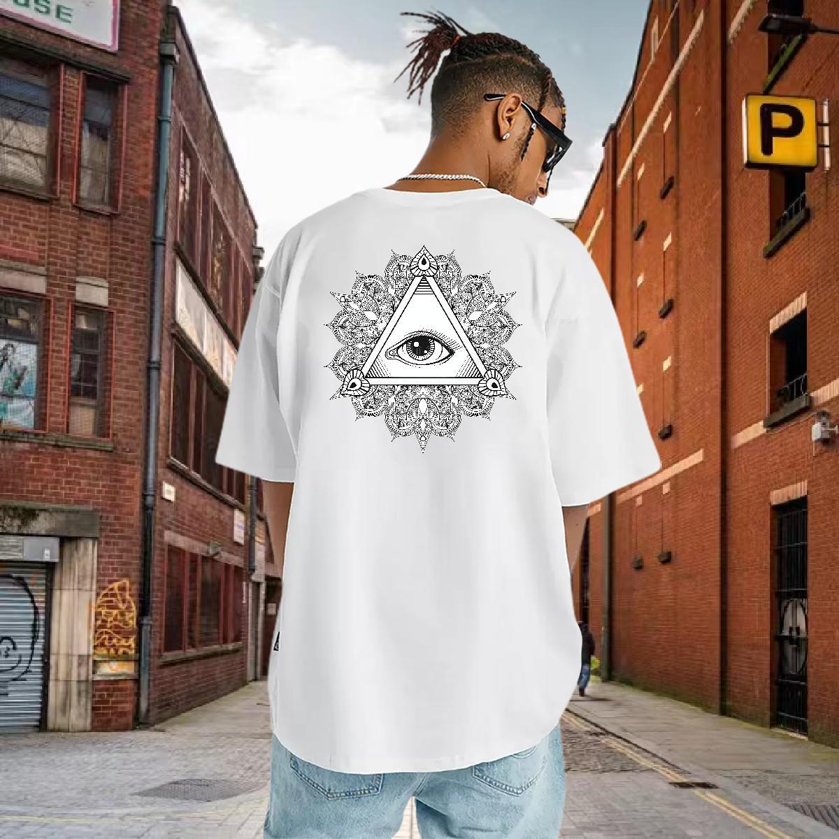 Factory Direct Man T Shirts eye of the devil Tops Tees 230g 100% Cotton Street wear Hip Hop Brand Graphic Crew Neck Breathable Mens Tshirts