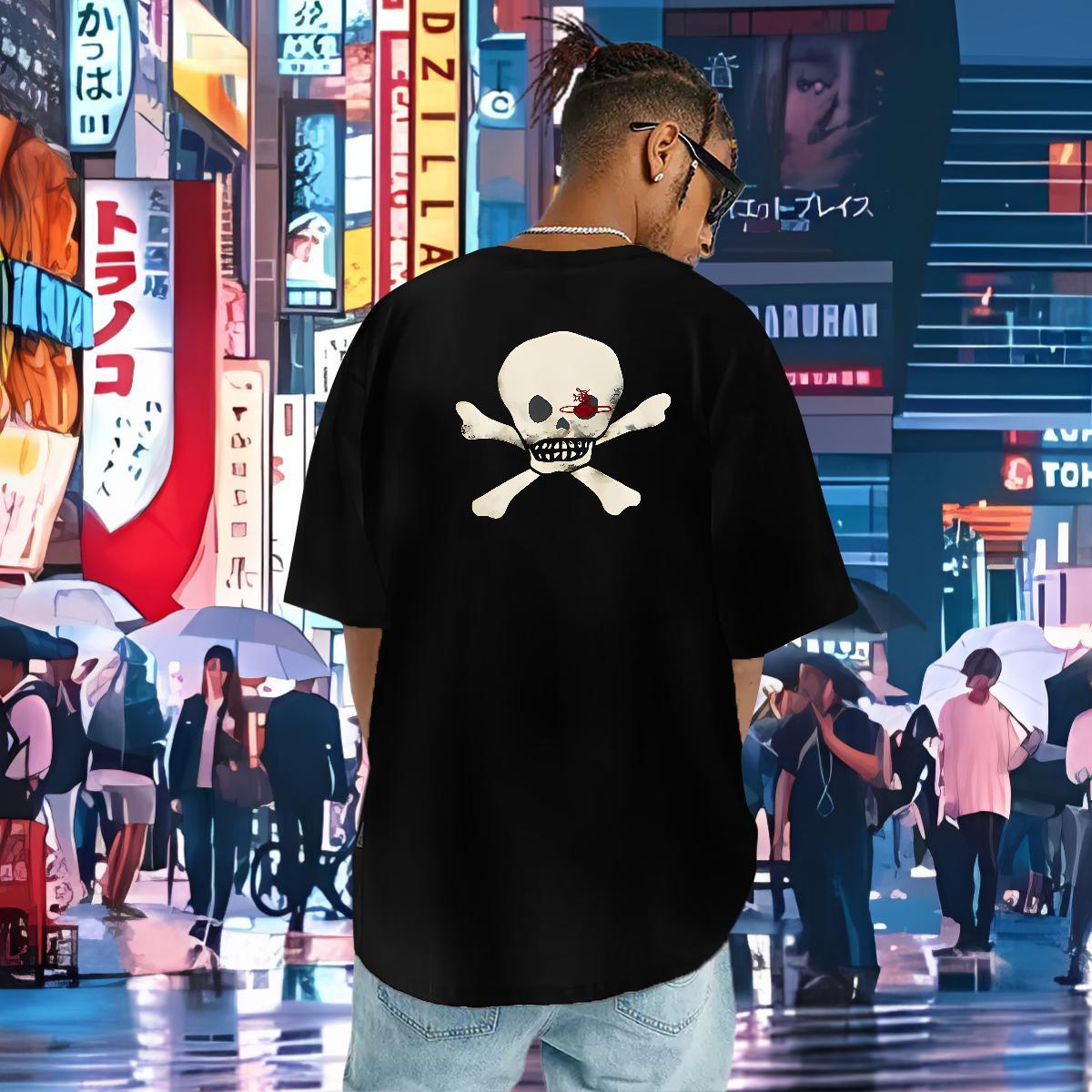 Fashion Designer Man T Shirts skull Clothings 100% Cotton 230g Street Casual Wholesale DIY Logo Oversized Round Neck Short Sleeve Men Tees