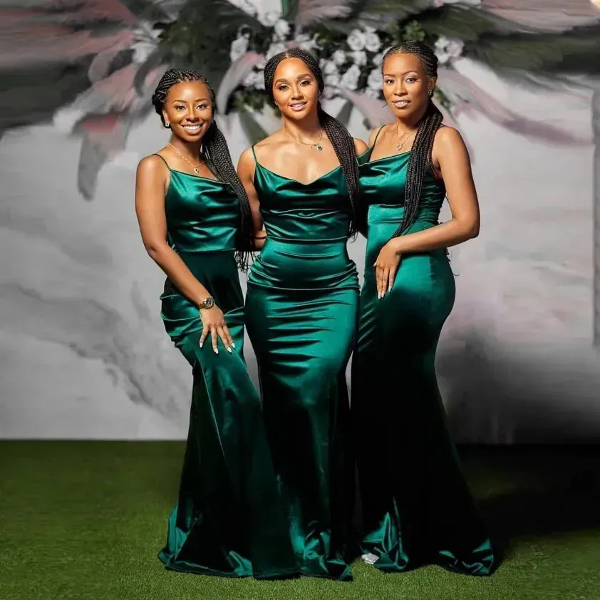 Dark Green Bridesmaid Dresses Plus Size Off The Shoulder Mermaid Wedding Party Gowns Special Prom Dress Custom Made