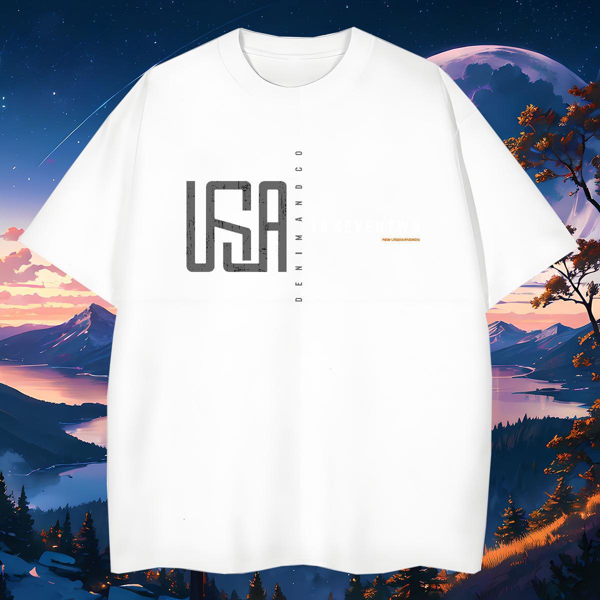 Custom Man T Shirts letter Clothings 230g Pure Cotton Street Cool Design Custom Print Plus Size O-Neck Short Sleeve Men Tees