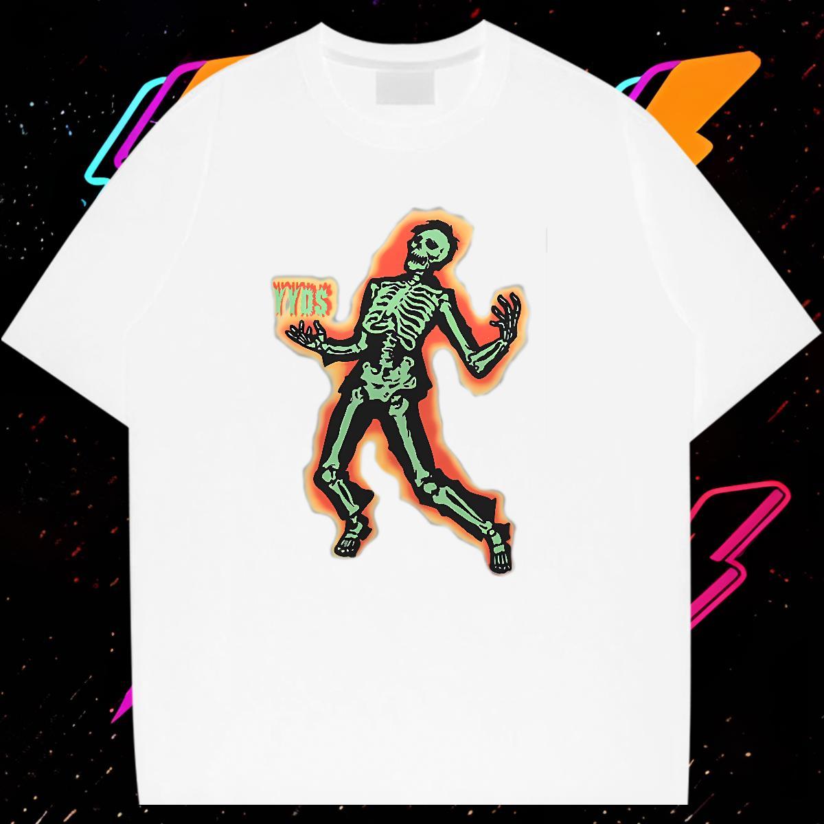 2024 Summer Mens T Shirts skull Wear 100% Cotton 230g Casual Beach Designer Cartoon Printing L-4XL Breathable Soft Tshirt for Man Woman