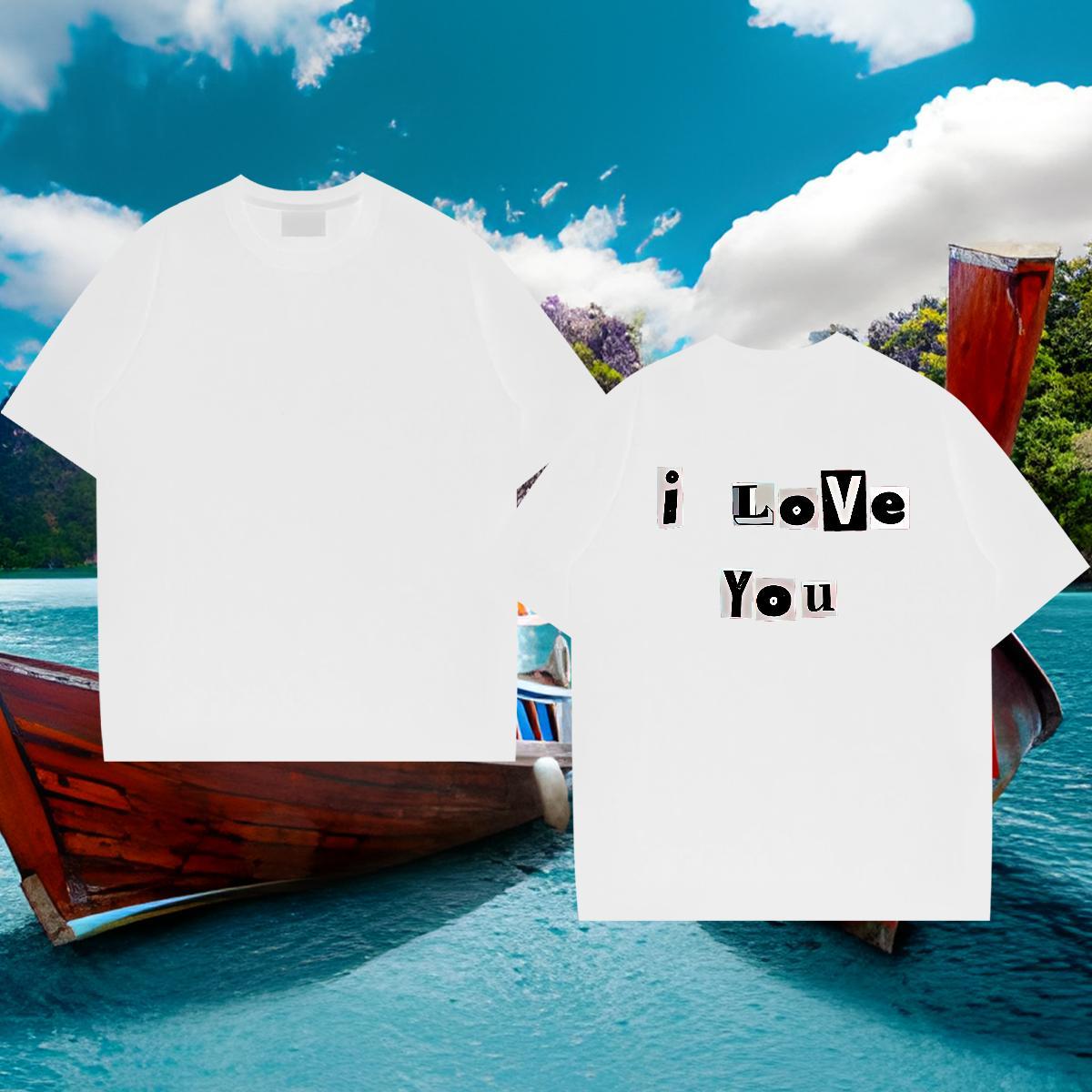 Classic Casual T Shirts Men letter Top Tees 230g Cotton Daily Wear Comfortable Anime Breathable Mens Tshirts