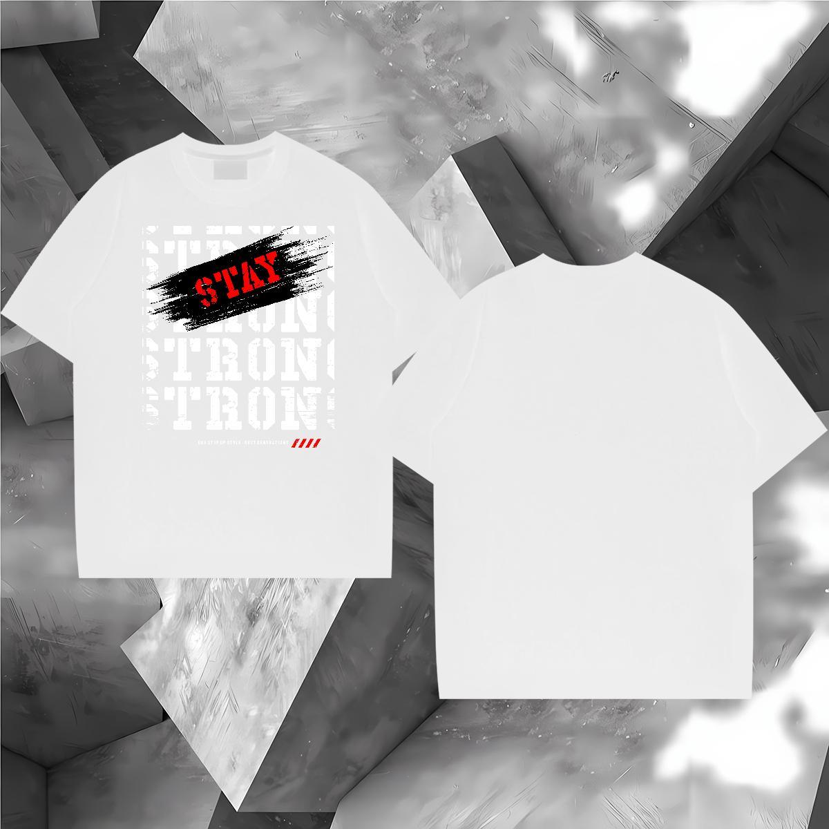 Wholesale Mens T Shirts letter Top Tees 230g Pure Cotton Anime Printing Street Unisex DIY Anime Crew Neck Men Clothes T-Shirt