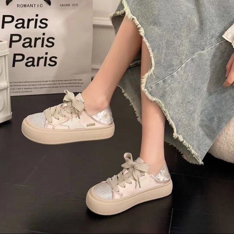 Ladies' Thick soled Star Double Wear Silk Casual Board Shoes